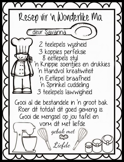 resep vir 'n wonderllike ma - raam