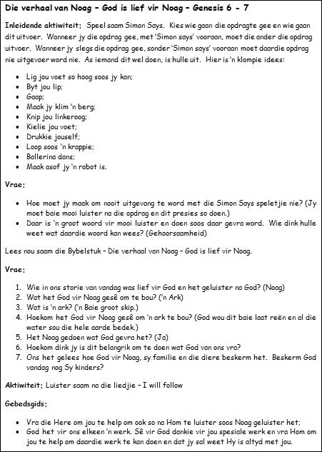 3a. Die verhaal van Noag - God is lief vir Noag