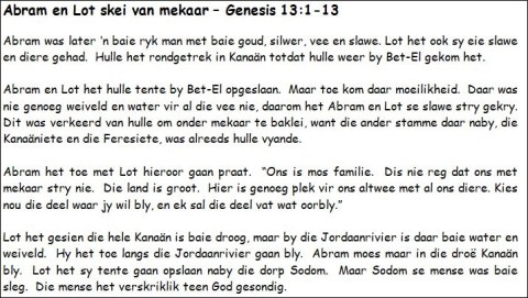 7a.Abraham en Lot skei van mekaar 1