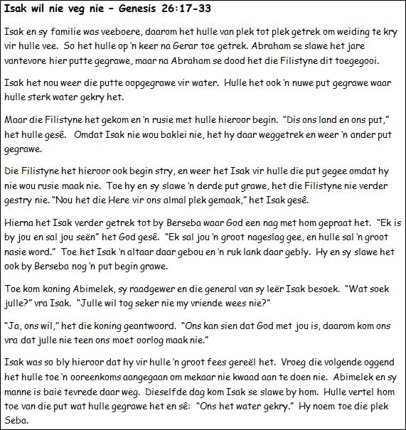 15. Isak wil nie veg nie